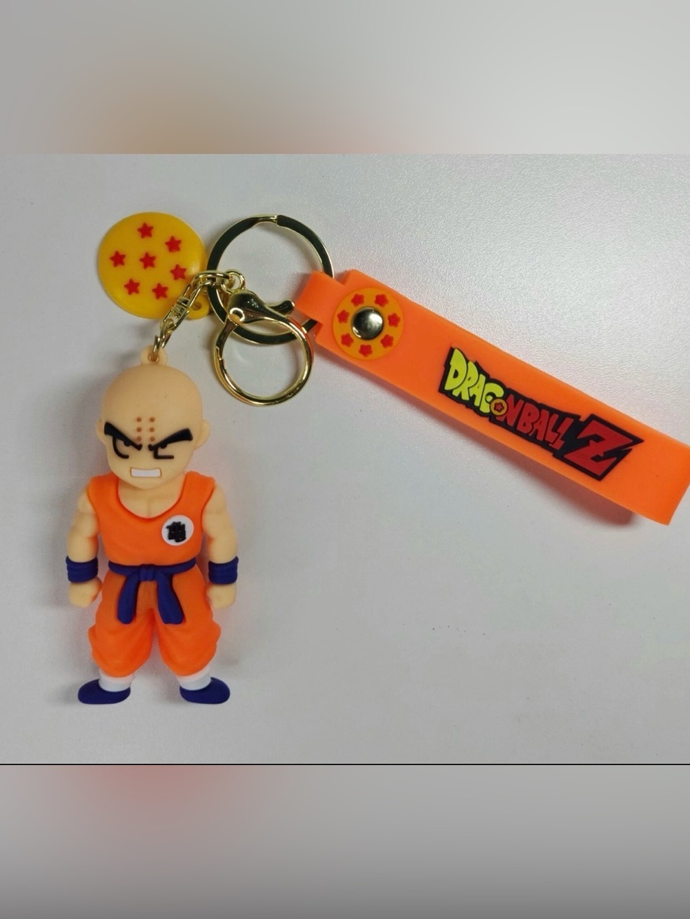 Dragon Ball Z Krillin Figure Keychain Silicone Strap Anime Key Ring Toy Gift - Picture 2 of 6
